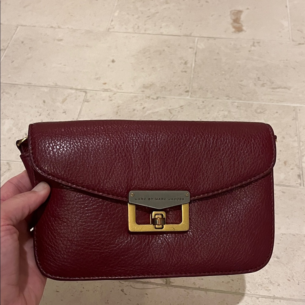 Marc by Marc Jacobs Deep Red Leather Clutch